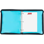 JAM PAPER Zipper 1-1/2" 3-Ring Binder, Blue (400738569)