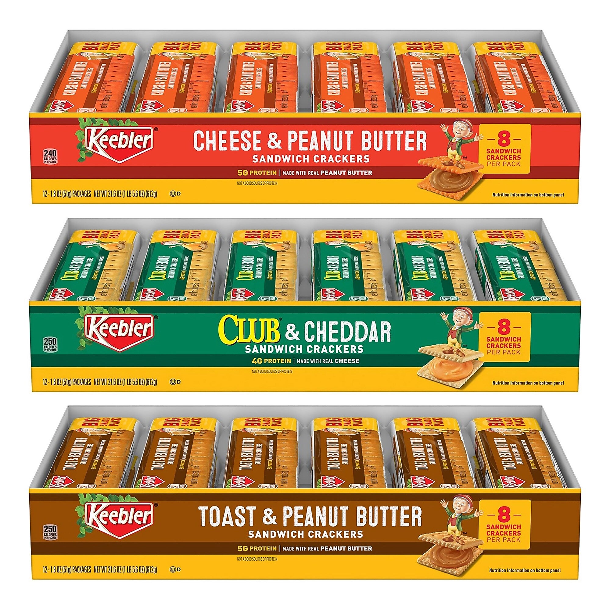 Keebler Cracker Variety Pack, 1.8 oz, 36/count (600-00773)