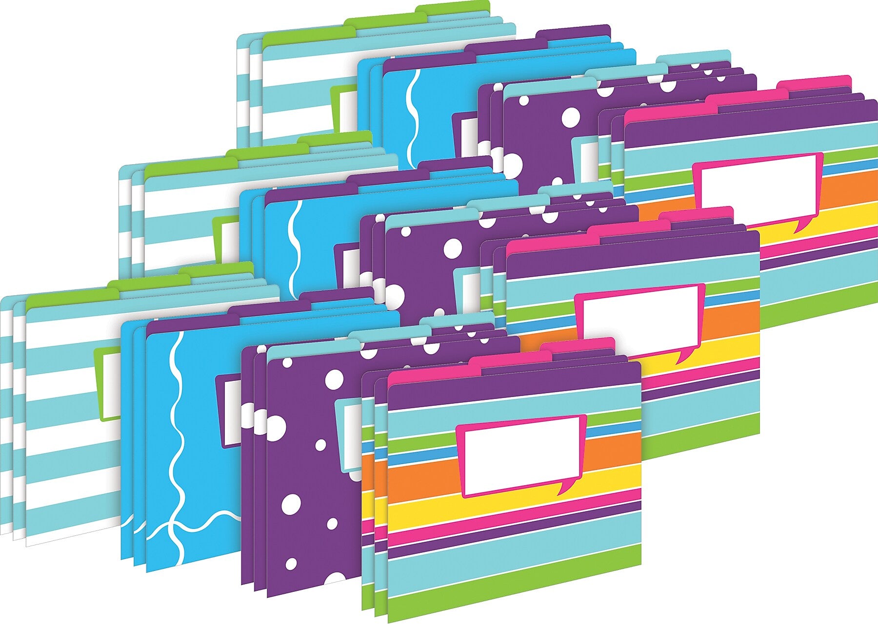 Barker Creek Happy File Folder, 1/3-Cut Tab, Letter Size, Assorted Colors, 36/Set (4377)