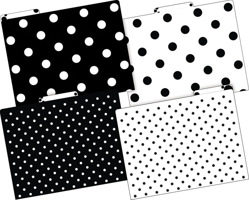 Barker Creek Black & White Dot File Folder, 1/3-Cut Tab, Letter Size, Black/White, 36/Set (4379)