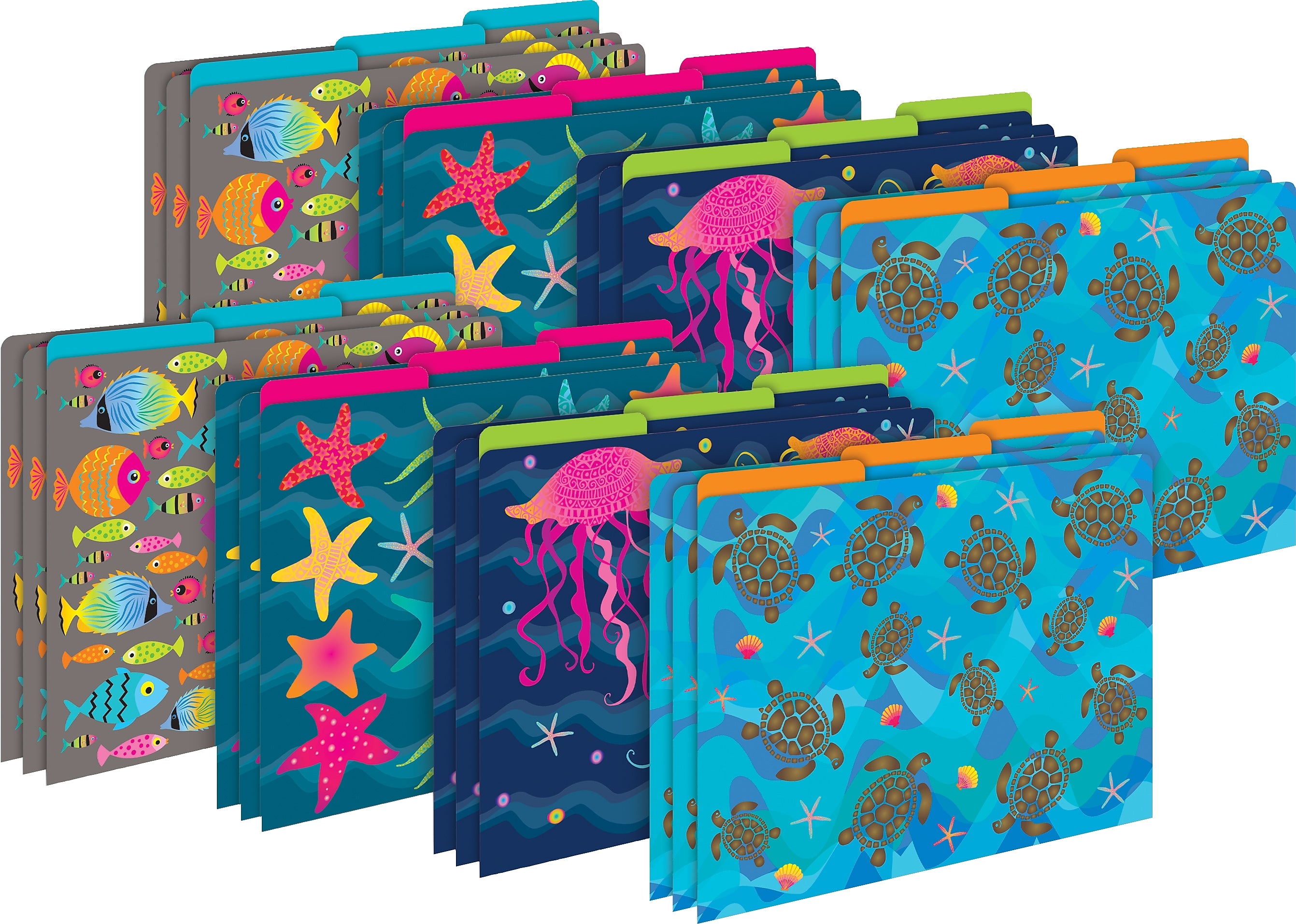 Barker Creek Kai Ola File Folder, 1/3-Cut Tab, Letter Size, Assorted Colors, 24/Set (4382)