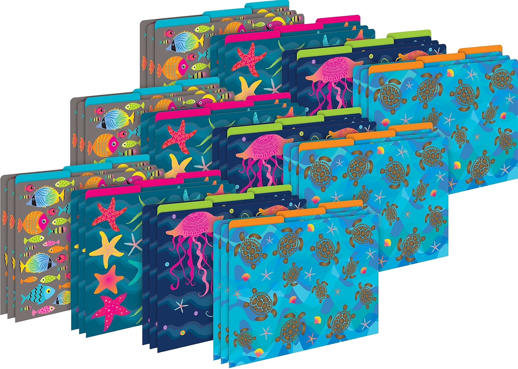 Barker Creek Kai Ola File Folder, 1/3-Cut Tab, Letter Size, Assorted Colors, 36/Set (4383)