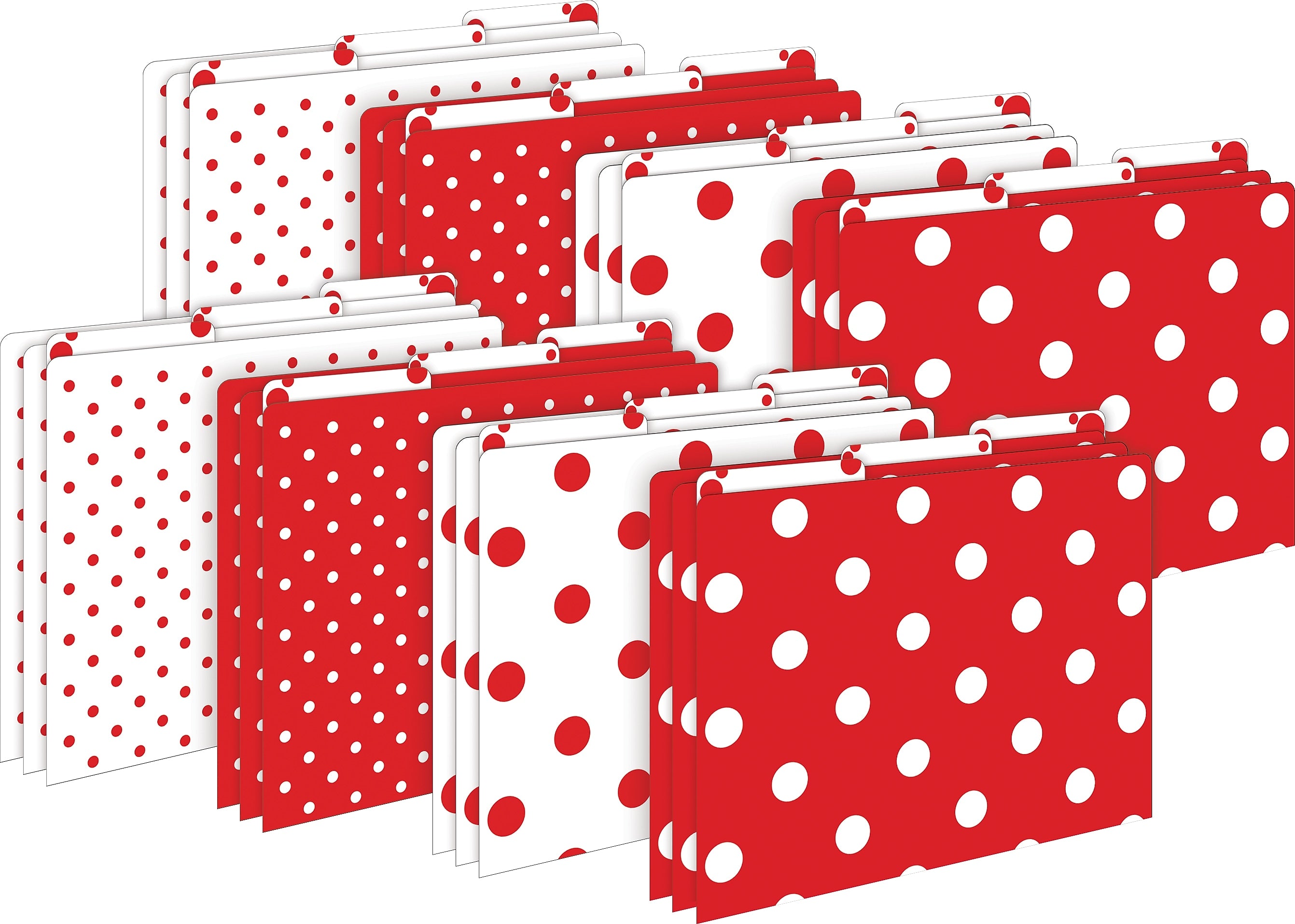 Barker Creek Red & White Dot File Folder, 1/3-Cut Tab, Letter Size, Red/White, 24/Set (4392)