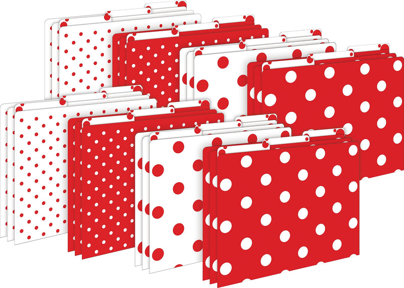 Barker Creek Red & White Dot File Folder, 1/3-Cut Tab, Letter Size, Red/White, 24/Set (4392)
