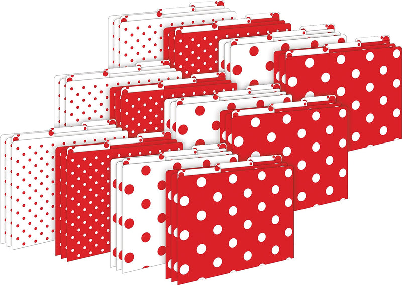 Barker Creek Red & White Dot File Folder, 1/3-Cut Tab, Letter Size, Red/White, 36/Set (4393)
