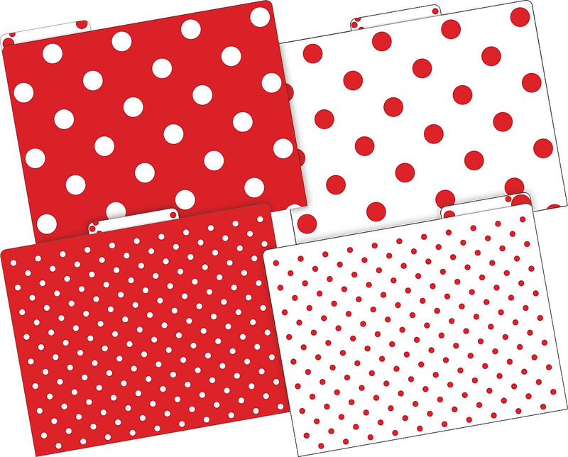 Barker Creek Red & White Dot File Folder, 1/3-Cut Tab, Letter Size, Red/White, 36/Set (4393)