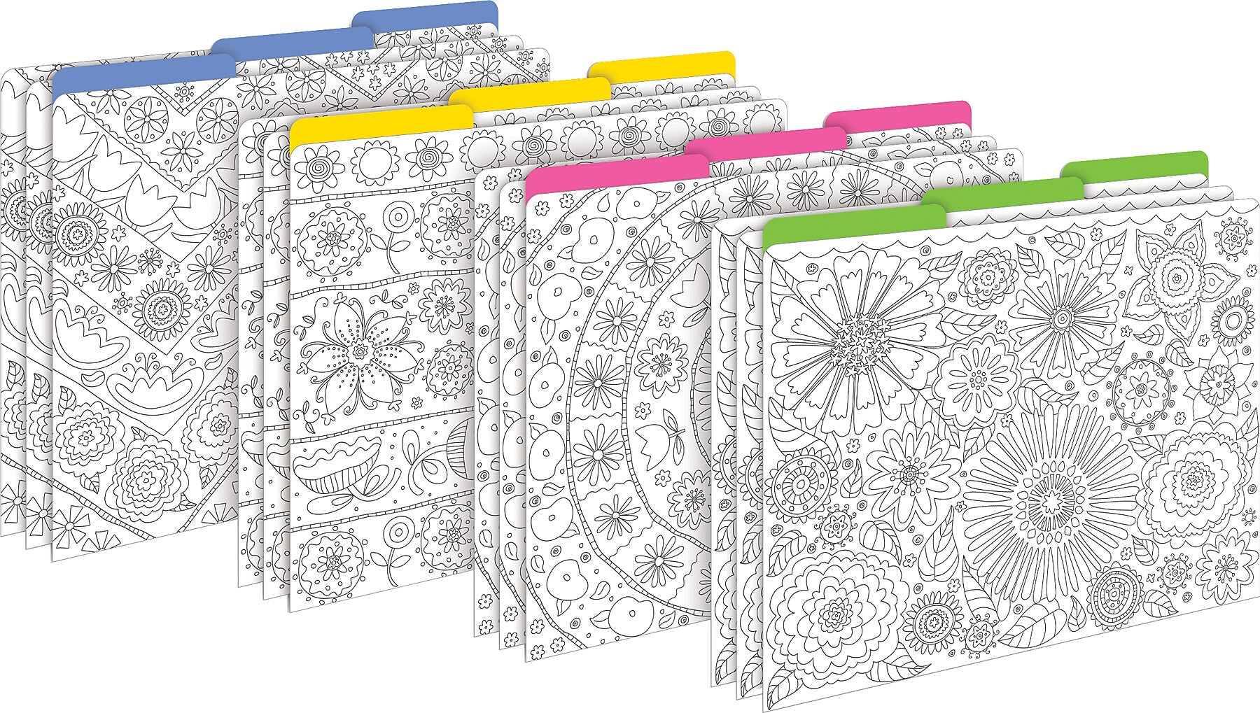 Barker Creek Color Me! In My Garden File Folder, 1/3-Cut Tab, Letter Size, Assorted Colors, 42/Set (4409)