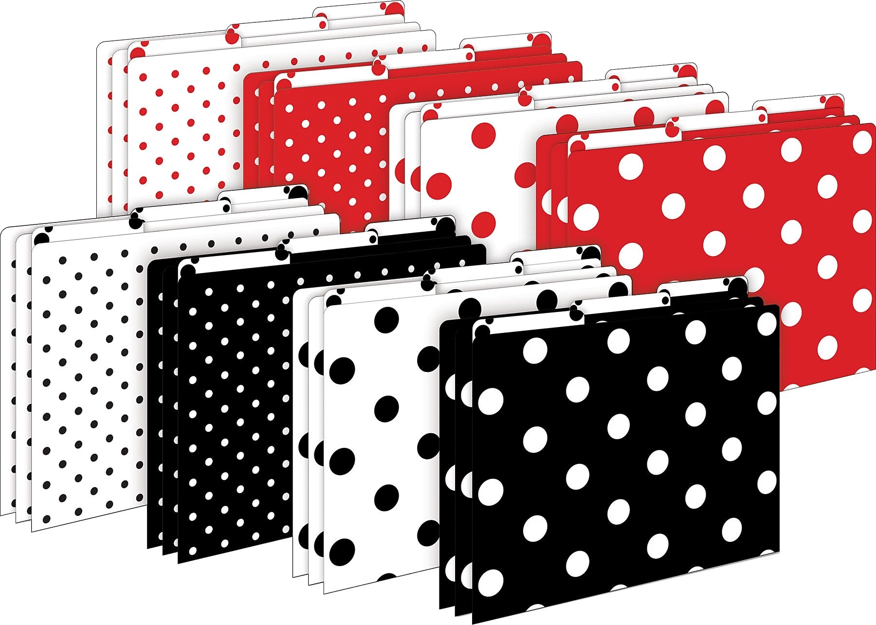 Barker Creek Dots File Folder, 1/3-Cut Tab, Letter Size, Assorted Colors, 24/Set (4424)