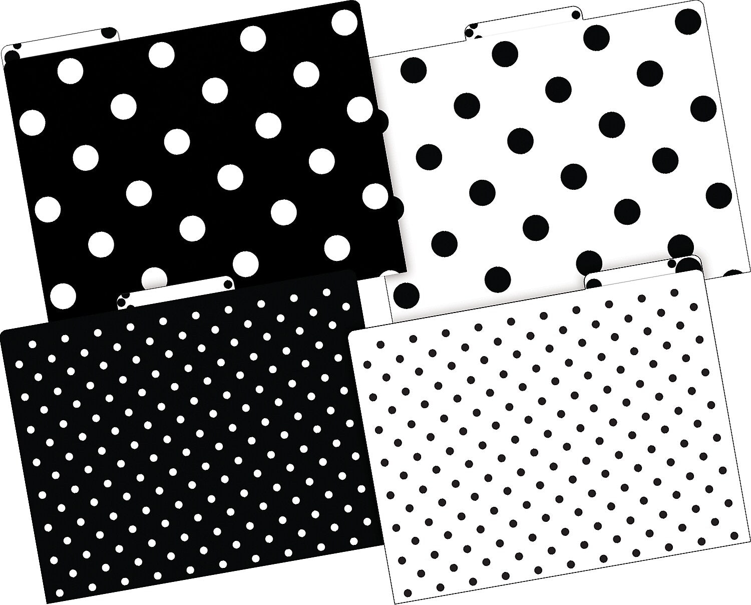 Barker Creek Dots File Folder, 1/3-Cut Tab, Letter Size, Assorted Colors, 24/Set (4424)