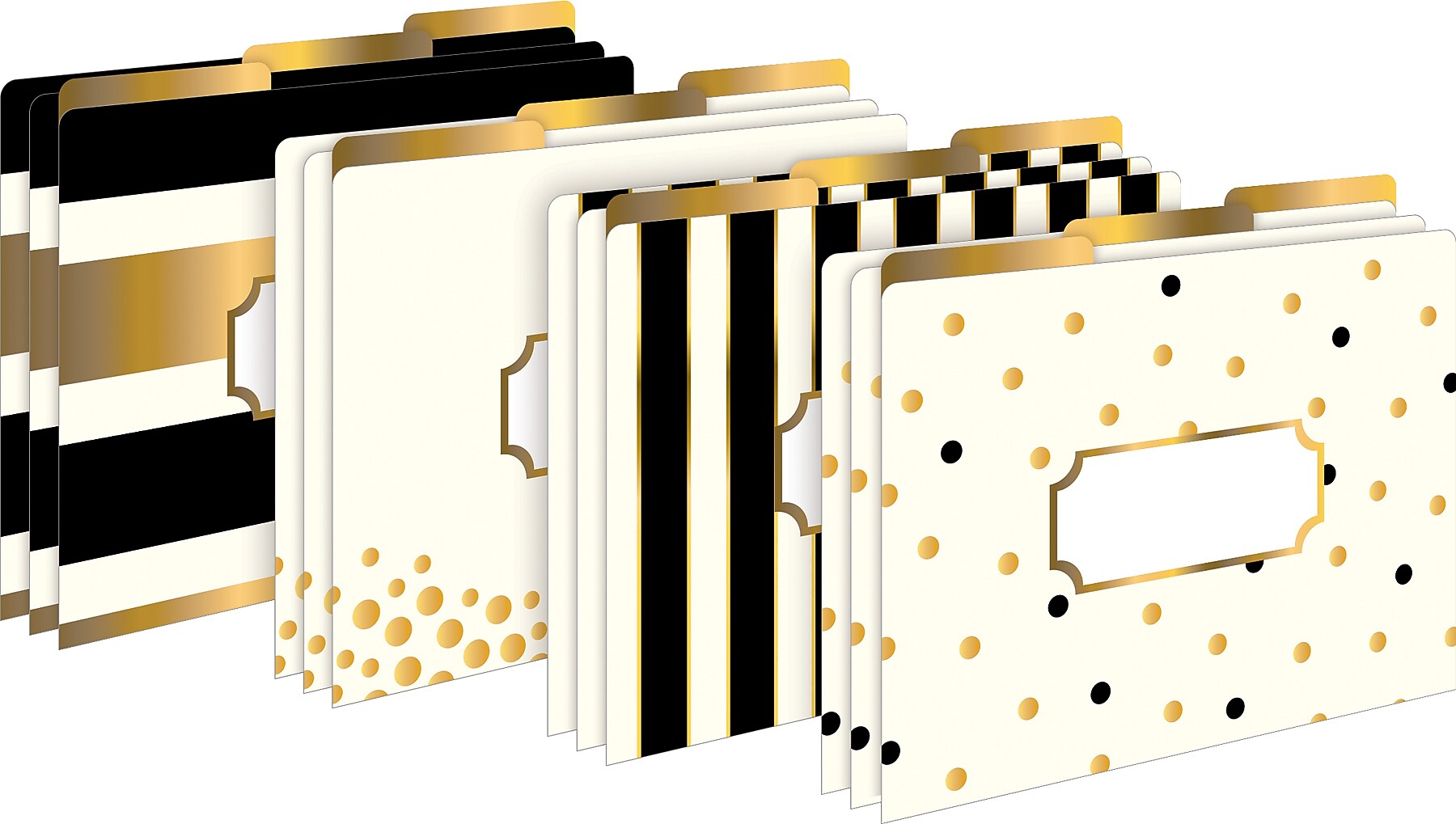 Barker Creek Gold File Folder, 1/3-Cut Tab, Letter Size, Assorted Colors, 12/Pack (2001)