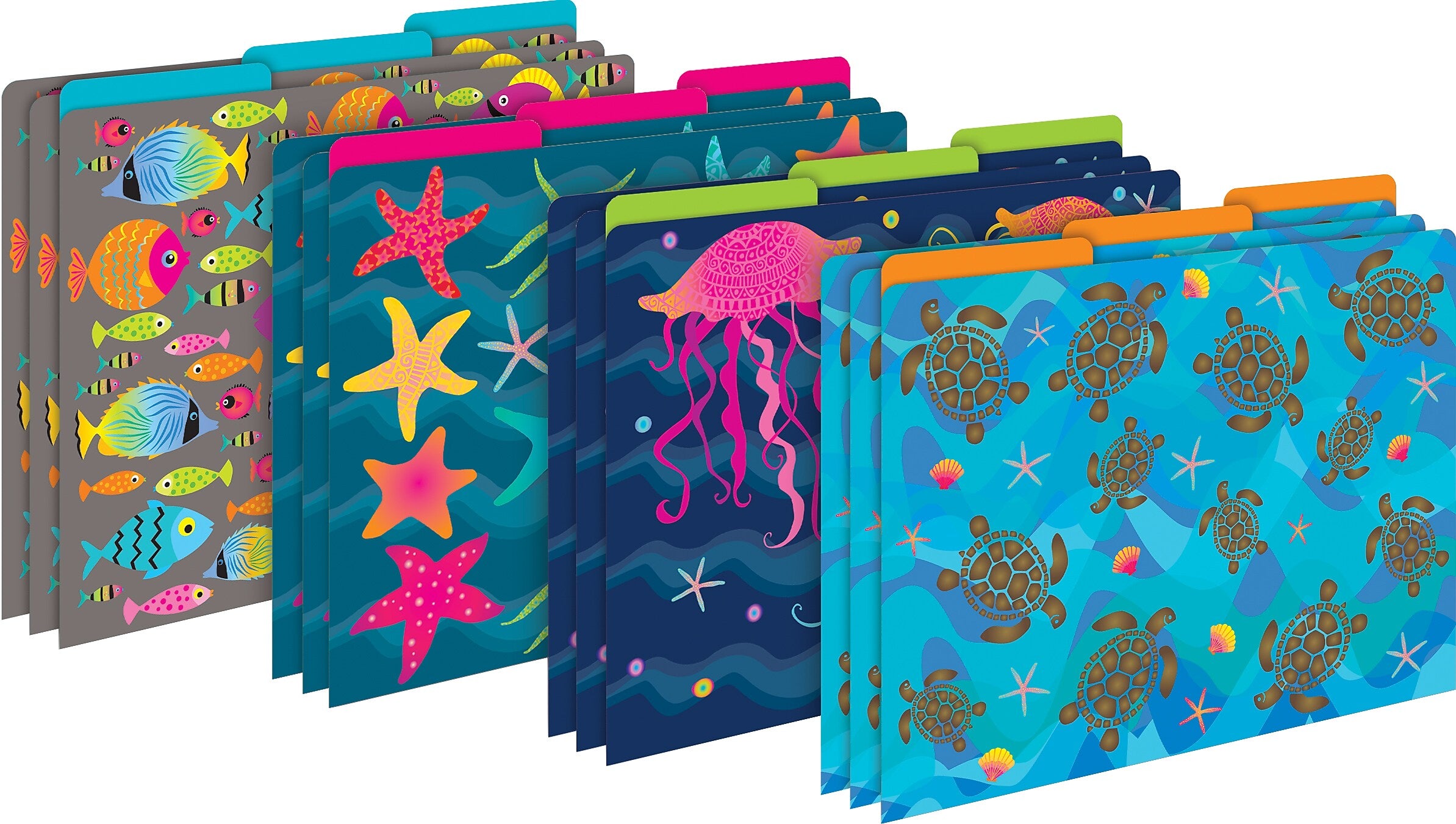 Barker Creek Kai Ola File Folder, 1/3-Cut Tab, Letter Size, Assorted Colors, 12/Pack (2006)