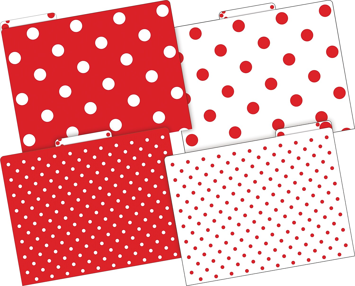 Barker Creek Red & White Dot File Folder, 1/3-Cut Tab, Letter Size, Assorted Colors, 12/Pack (2009)