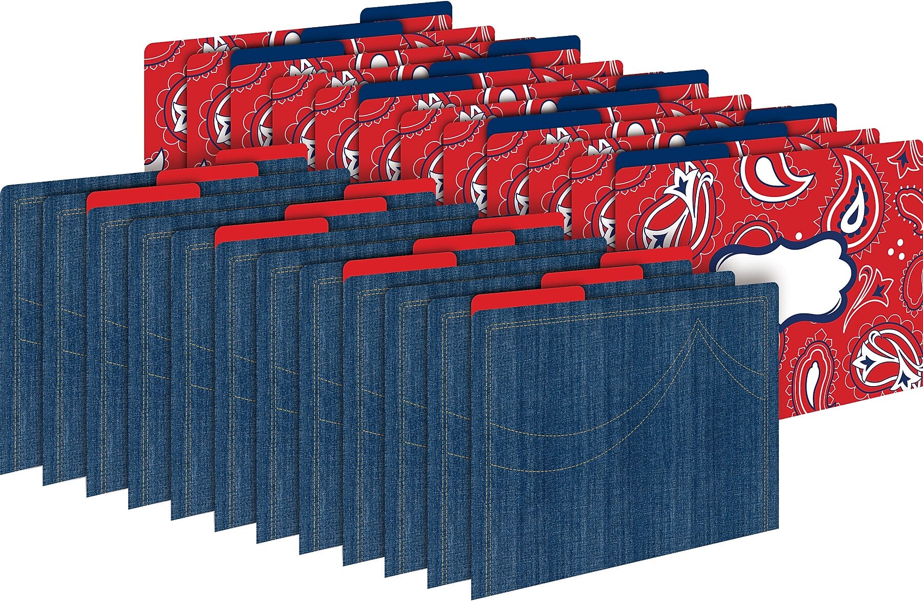 Barker Creek Western File Folder, 1/3-Cut Tab, Letter Size, Assorted Colors, 24/Set (4136)