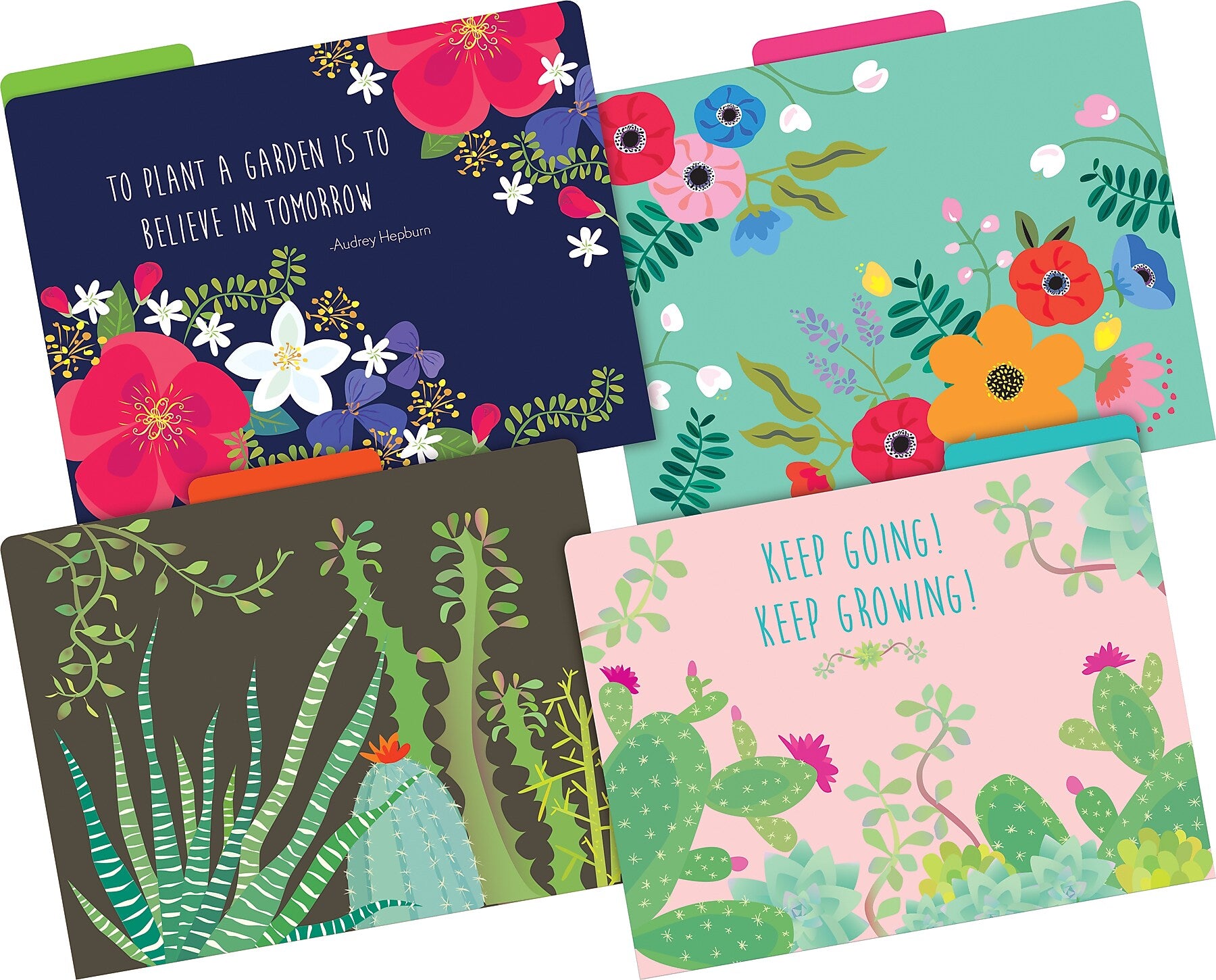 Barker Creek Petals & Prickles File Folder, 1/3-Cut Tab, Letter Size, Assorted Colors, 24/Set (4370)