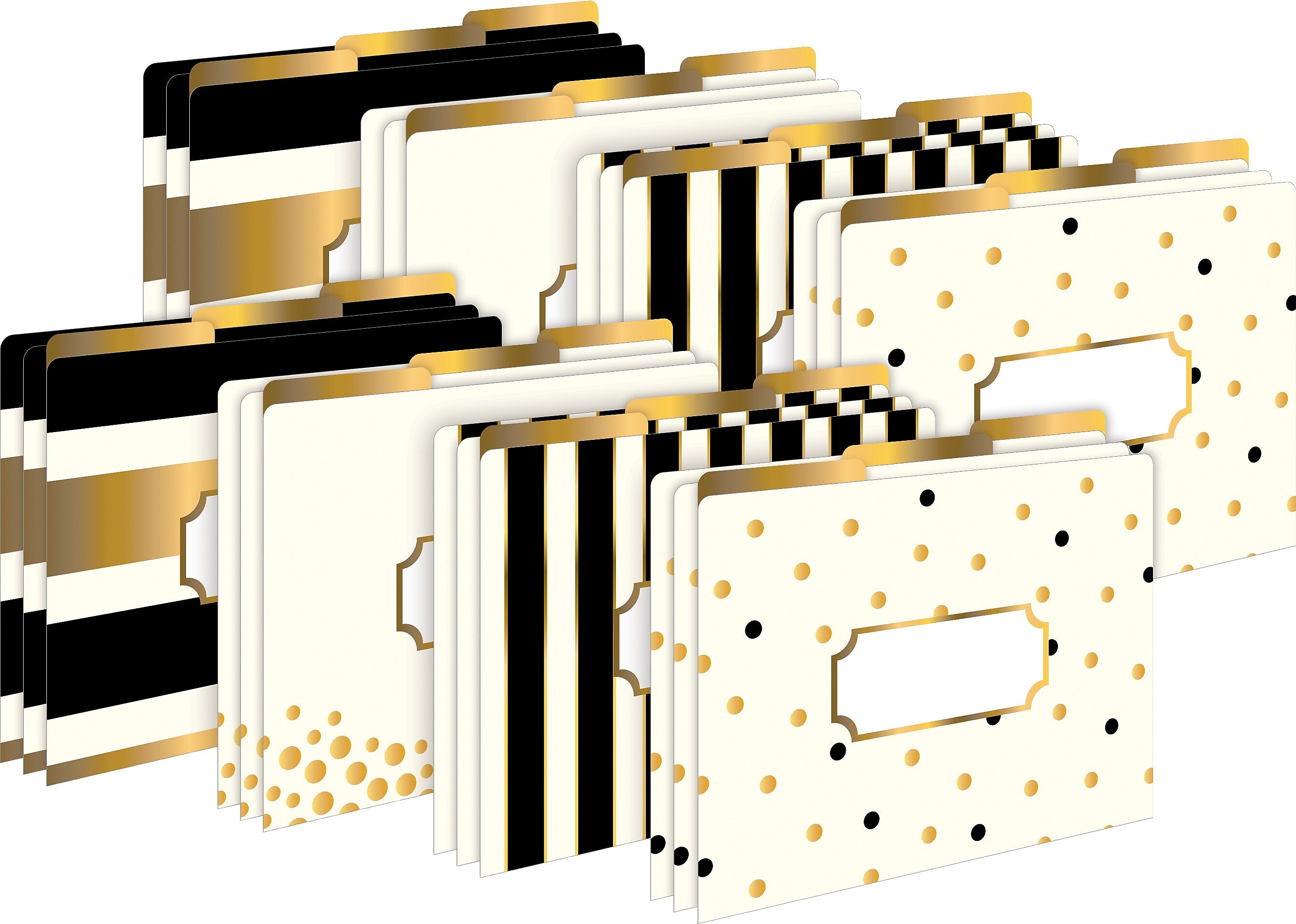 Barker Creek Gold File Folder, 1/3-Cut Tab, Letter Size, Assorted Colors, 24/Set (4372)
