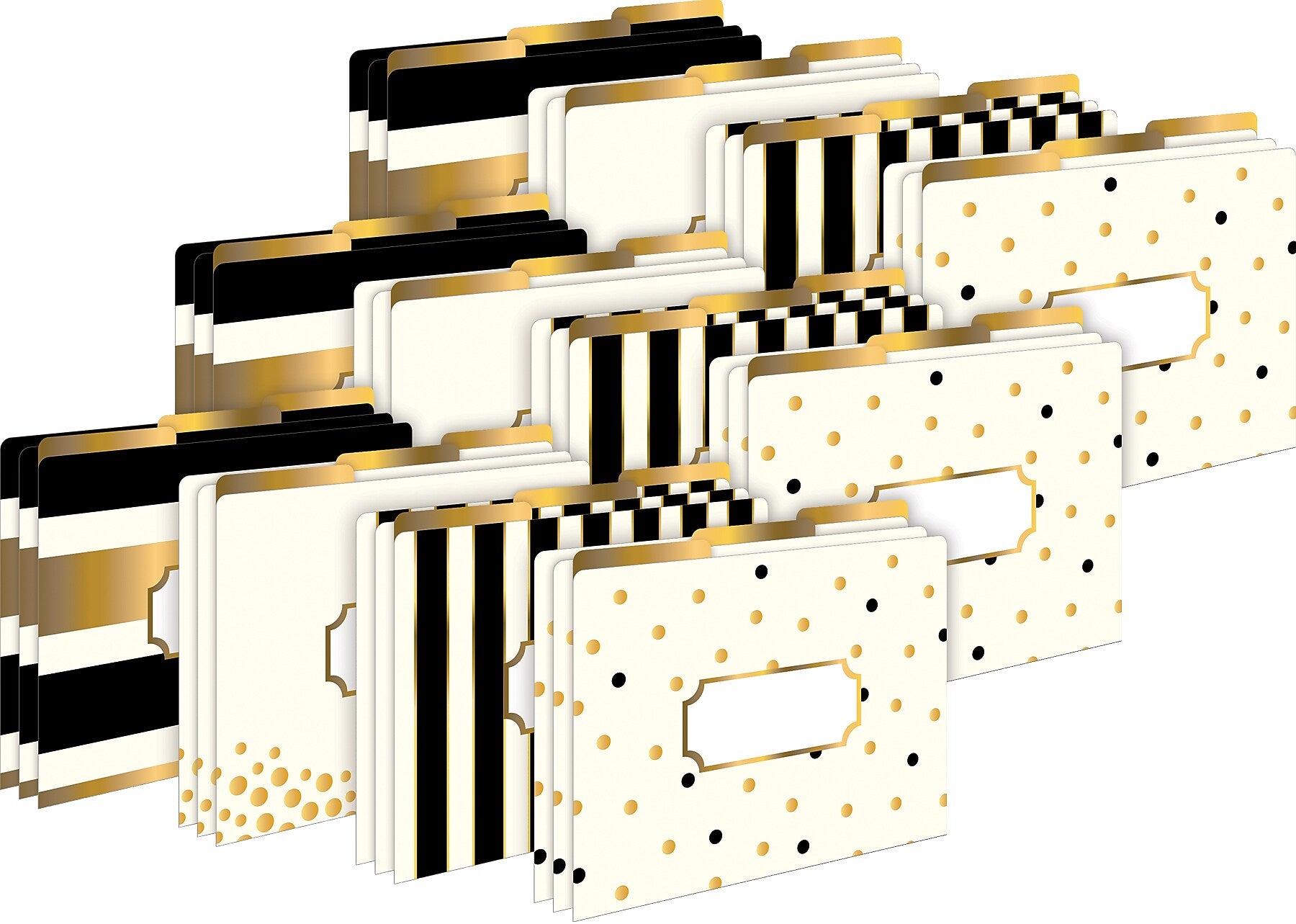Barker Creek Gold File Folder, 1/3-Cut Tab, Letter Size, Assorted Colors, 36/Set (4373)