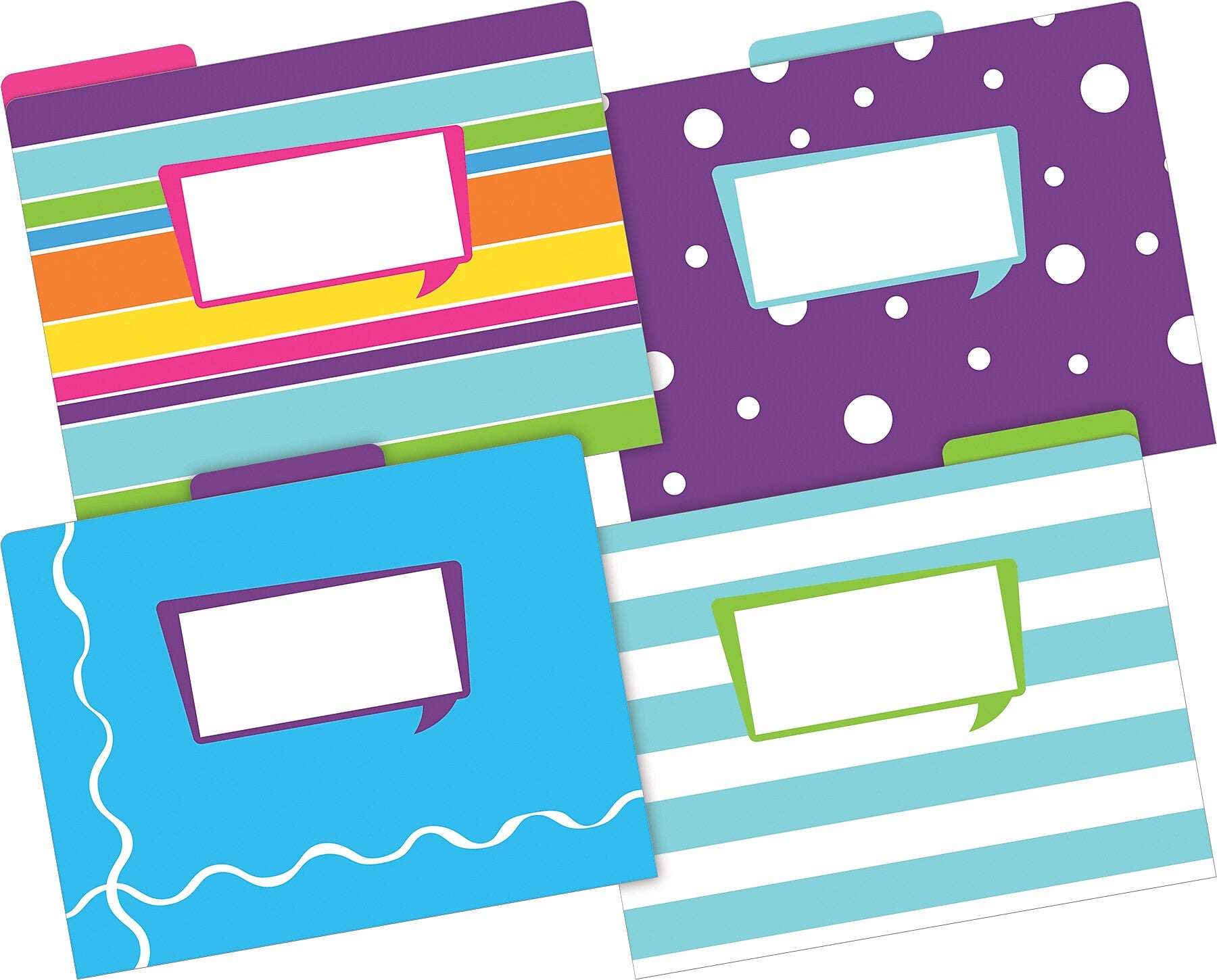 Barker Creek Happy File Folder, 1/3-Cut Tab, Letter Size, Assorted Colors, 24/Set (4376)
