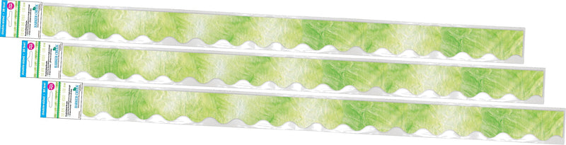 Barker Creek Double-Sided Scalloped Border, 36" x 2.25", Lime Tie-Dye and Ombré, 39/Pack (4334)