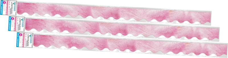 Barker Creek Double-Sided Scalloped Border, 36" x 2.25", Pink Tie-Dye and Ombré, 39/Pack (4336)