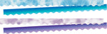 Barker Creek Double-Sided Scalloped Border Set, 36" x 2.25", Blue & Purple Tie-Dye and Ombré, 2 designs, 52/Set (4359)