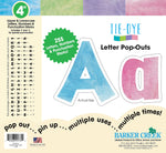 Barker Creek Tie 4" Dye & Ombré Letters and Numbers, Multicolored, 255/Pack (1739)