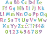 Barker Creek Tie 4" Dye & Ombré Letters and Numbers, Multicolored, 765/Pack (4350)