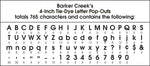 Barker Creek Tie 4" Dye & Ombré Letters and Numbers, Multicolored, 765/Pack (4350)