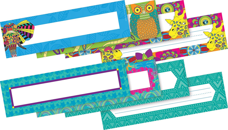 Barker Creek Bohemian & Bohemian Animals School Name Plates, 12" x 3.5", 72/Set (4133)