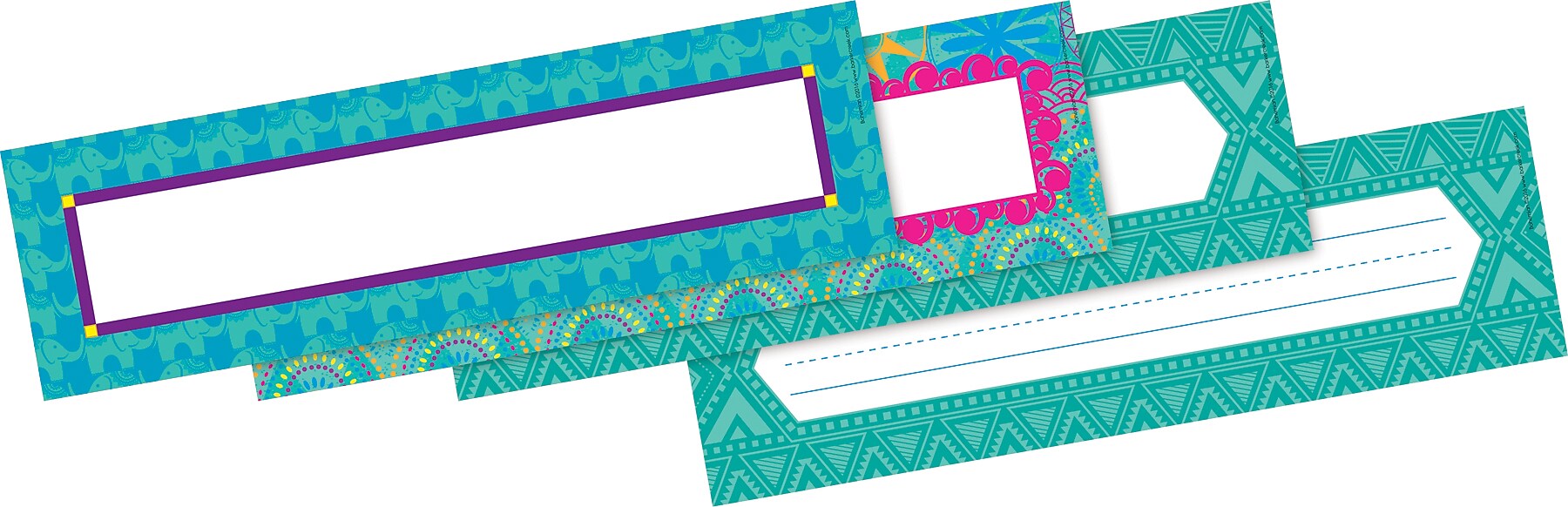 Barker Creek Bohemian & Bohemian Animals School Name Plates, 12" x 3.5", 72/Set (4133)