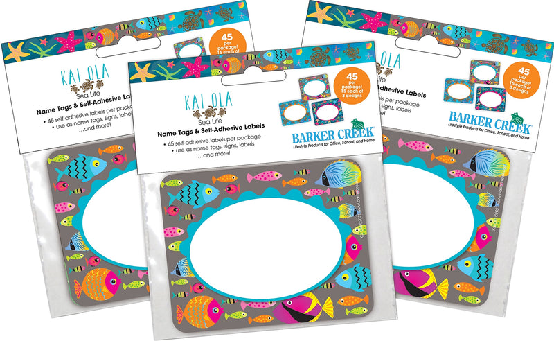 Barker Creek Self-adhesive Kai Ola School Name Tags, 2.75" x 3.5", 135/Set (4313)