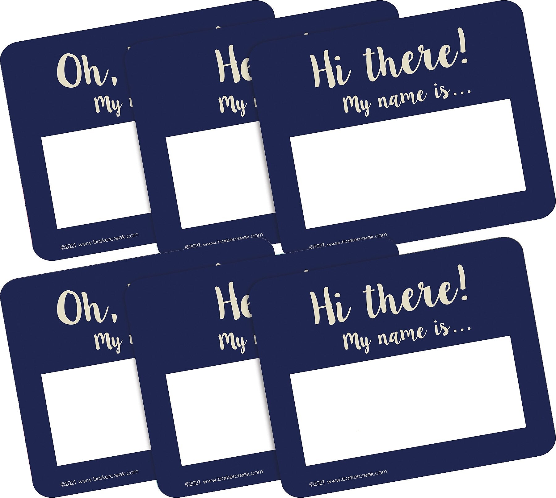 Barker Creek Self-adhesive Oh Hello! School Name Tags, 2.75" x 3.5", 90/Set (4323)