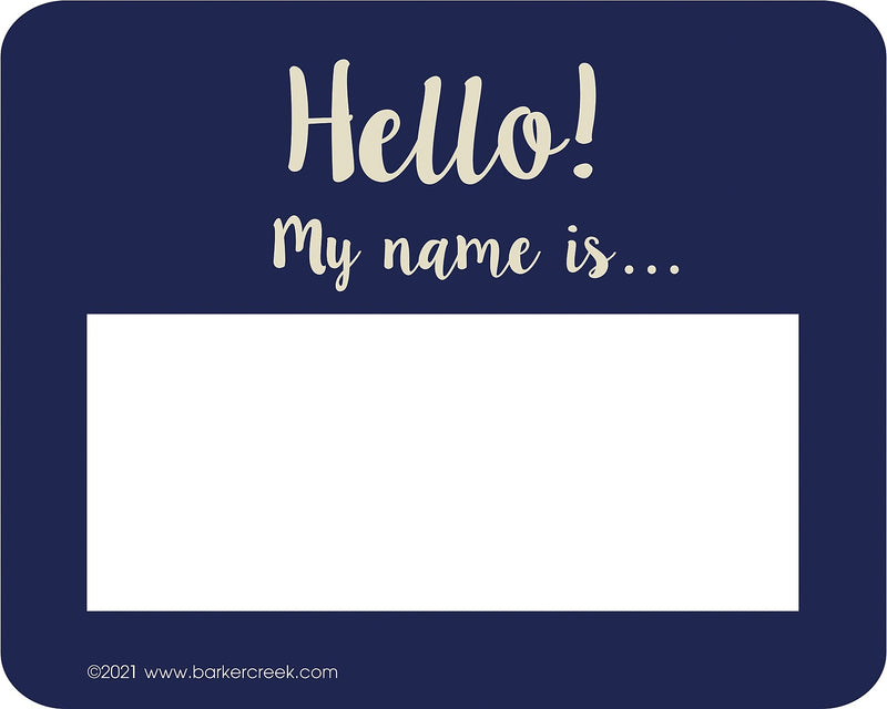 Barker Creek Self-adhesive Oh Hello! School Name Tags, 2.75" x 3.5", 90/Set (4323)