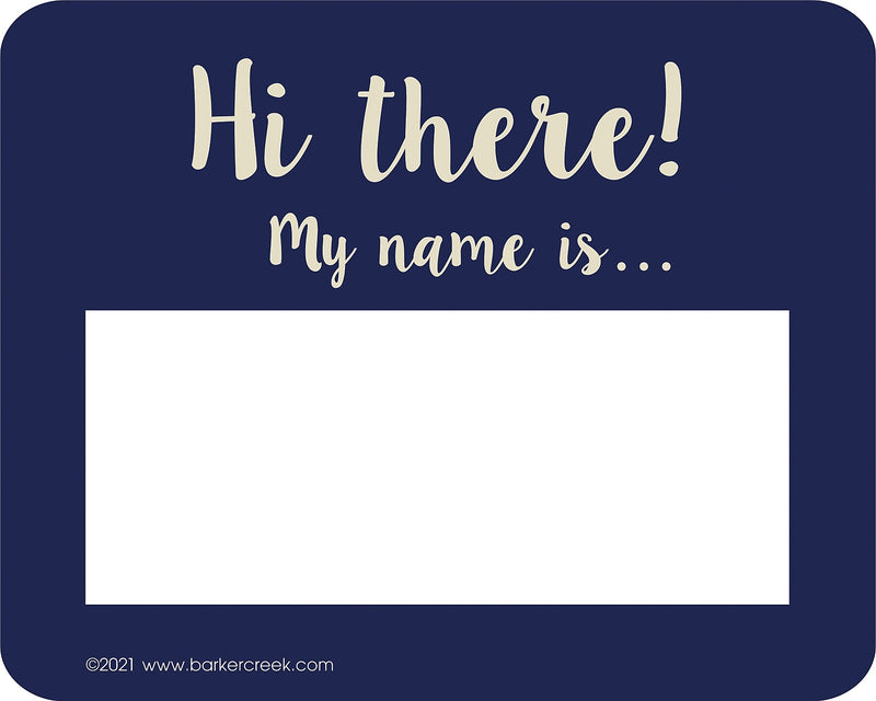 Barker Creek Self-adhesive Oh Hello! School Name Tags, 2.75" x 3.5", 90/Set (4323)