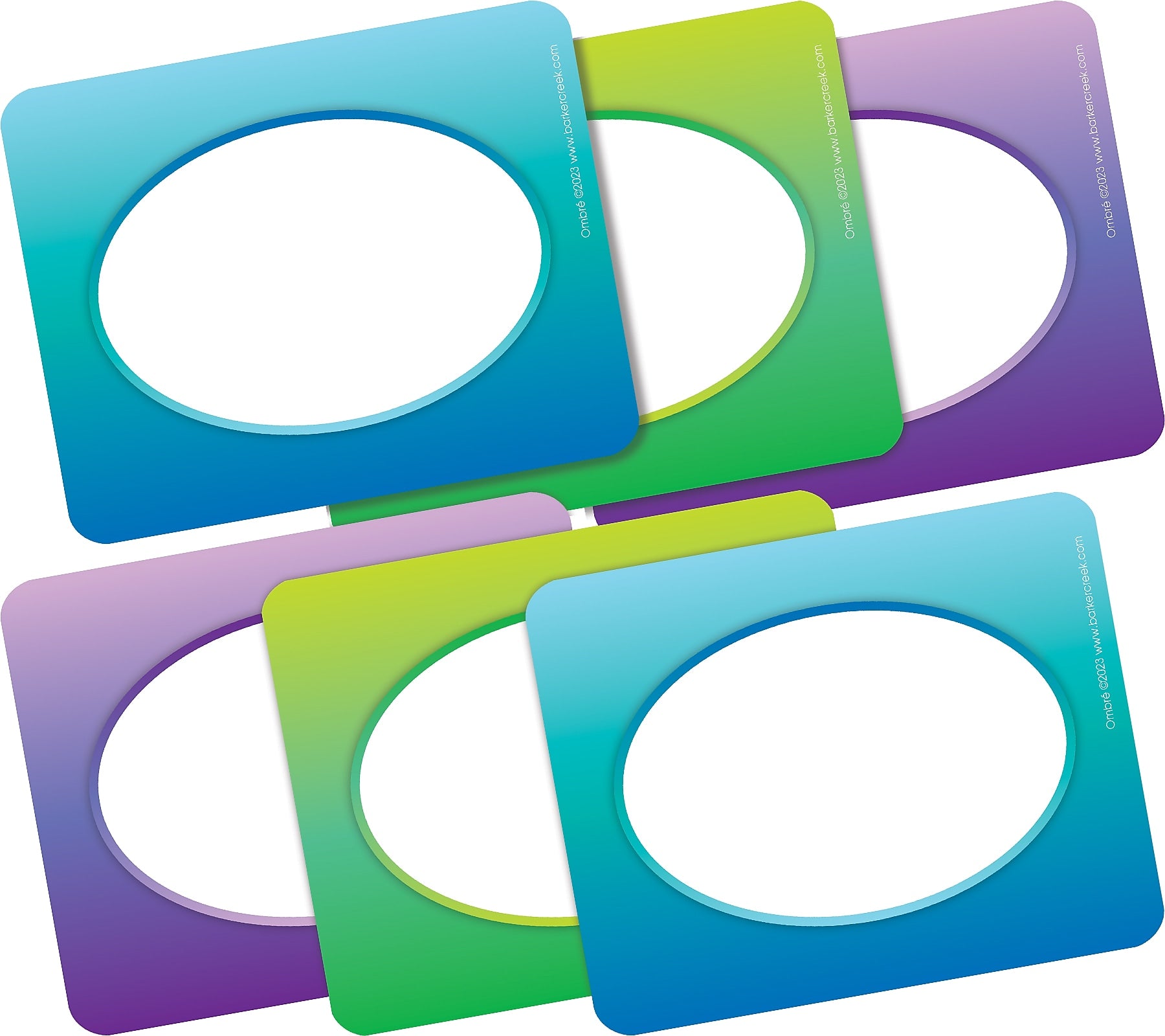 Barker Creek Self-adhesive Ombré School Name Tags, 2.75" x 3.5", 90/Set (4365)