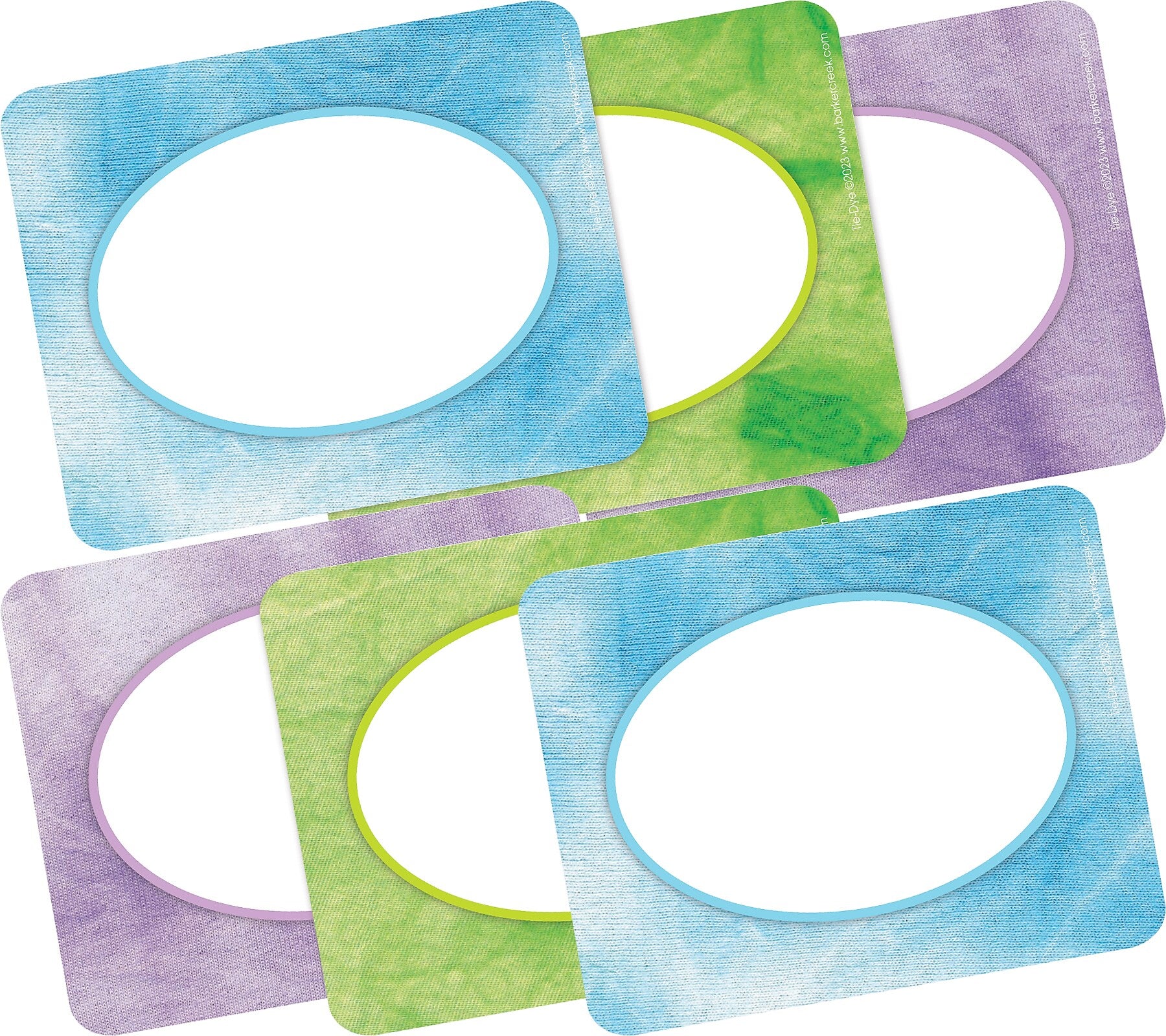 Barker Creek Self-adhesive Tie-Dye School Name Tags, 2.75" x 3.5", 90/Set (436/Pack6)