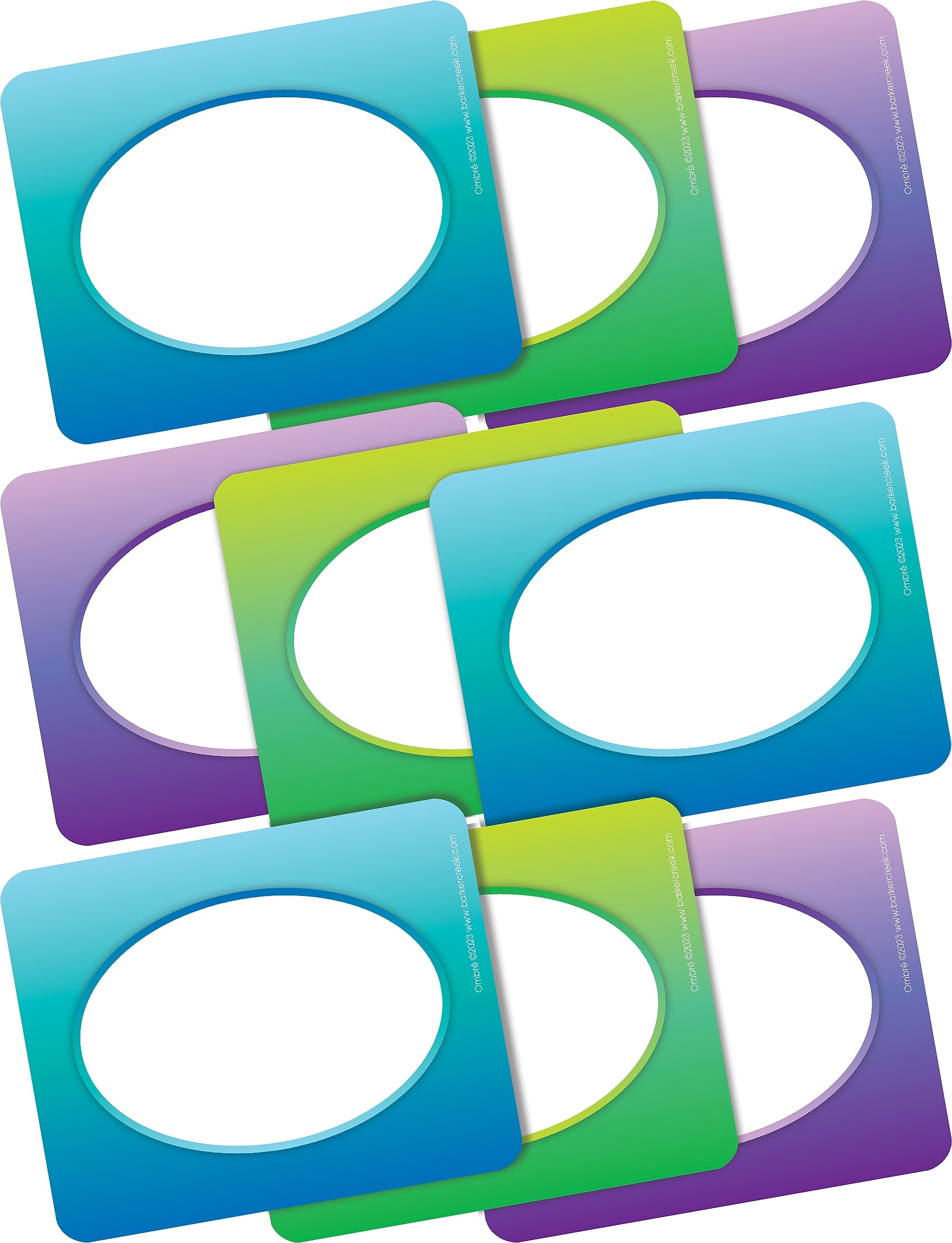 Barker Creek Self-adhesive Ombré School Name Tags, 2.75" x 3.5", 135/Set (4367)
