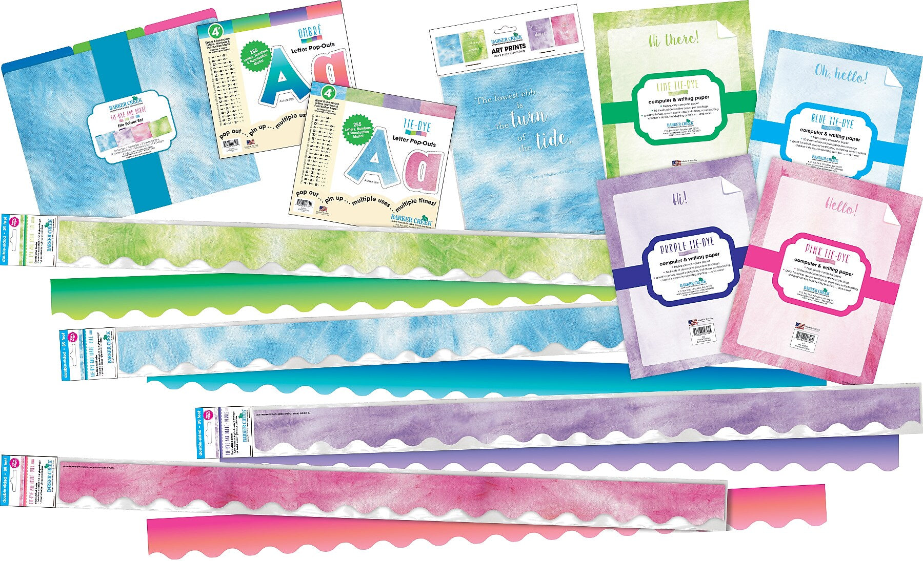 Barker Creek Bulletin Board Set, Tie-Dye and Ombré, 778/Set (4363)