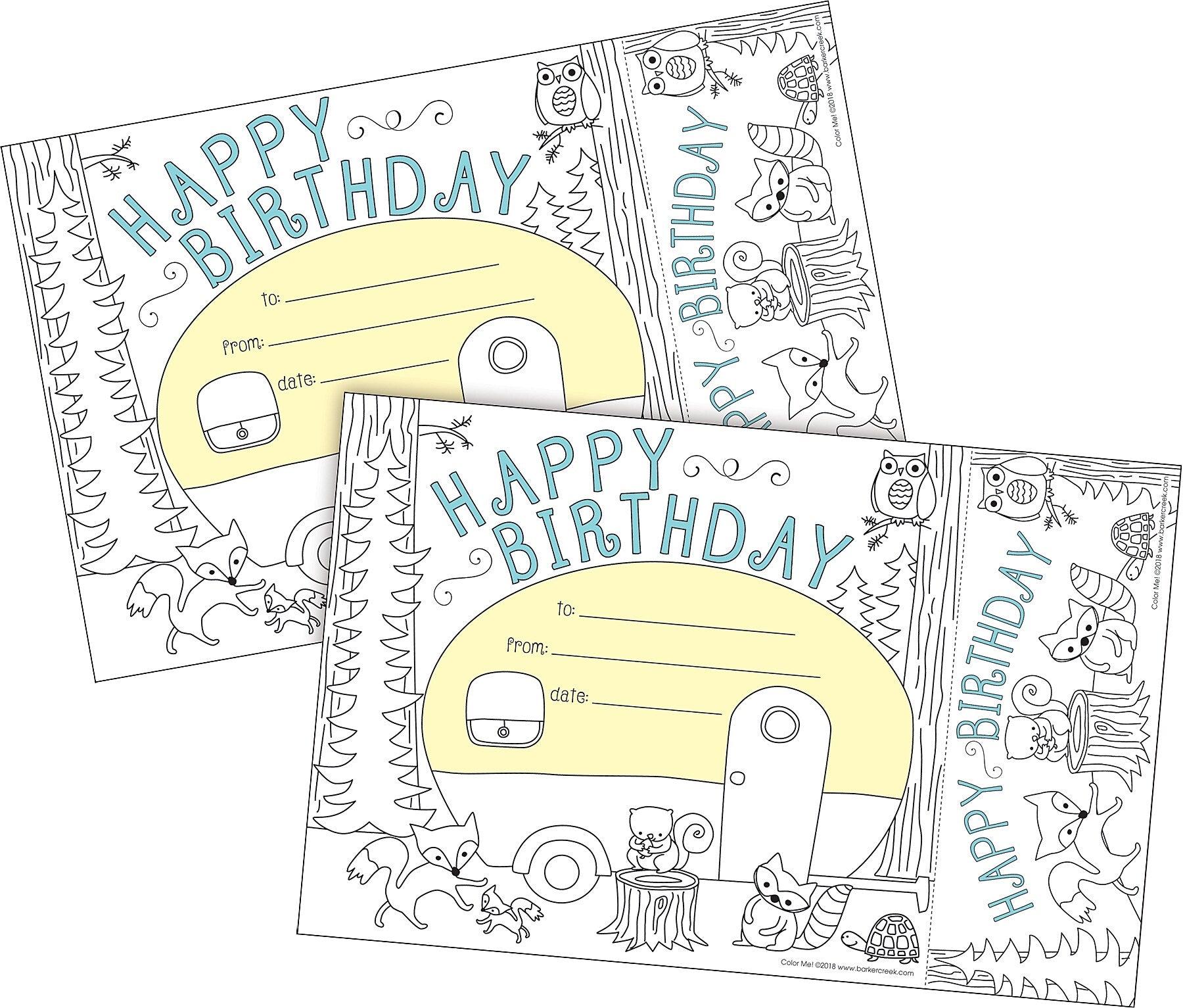 Barker Creek Color Me! Happy Birthday Awards & Bookmarks Set, 8.5" x 5.5”, Multicolored, 60/Set (4146)