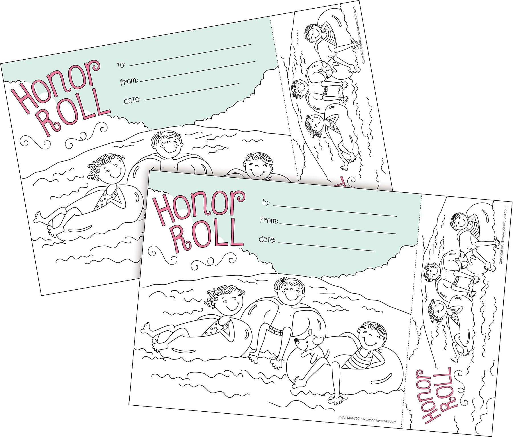 Barker Creek Color Me! Honor Roll Awards & Bookmarks Set, 8.5" x 5.5”, Multicolored, 60/Set (4148)