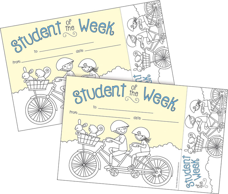 Barker Creek Color Me! Student of the Week Awards & Bookmarks Set, 8.5" x 5.5”, Multicolored, 60/Set (4149)