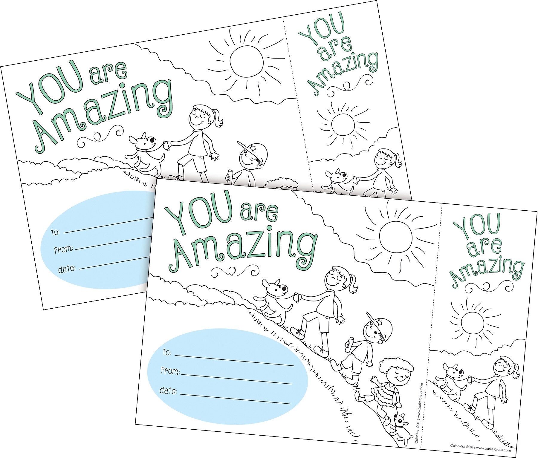 Barker Creek Color Me! You Are Amazing Awards & Bookmarks Set, 8.5" x 5.5”, Multicolored, 60/Set (4150)