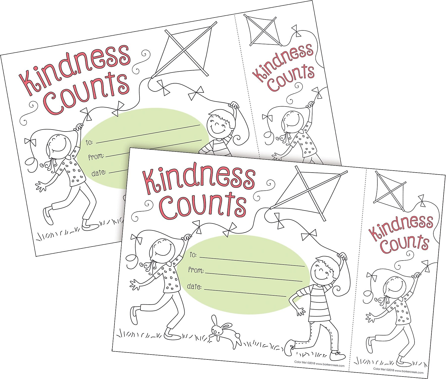 Barker Creek Color Me! Kindness Counts Awards & Bookmarks Set, 8.5" x 5.5”, Multicolored, 60/Set (4151)