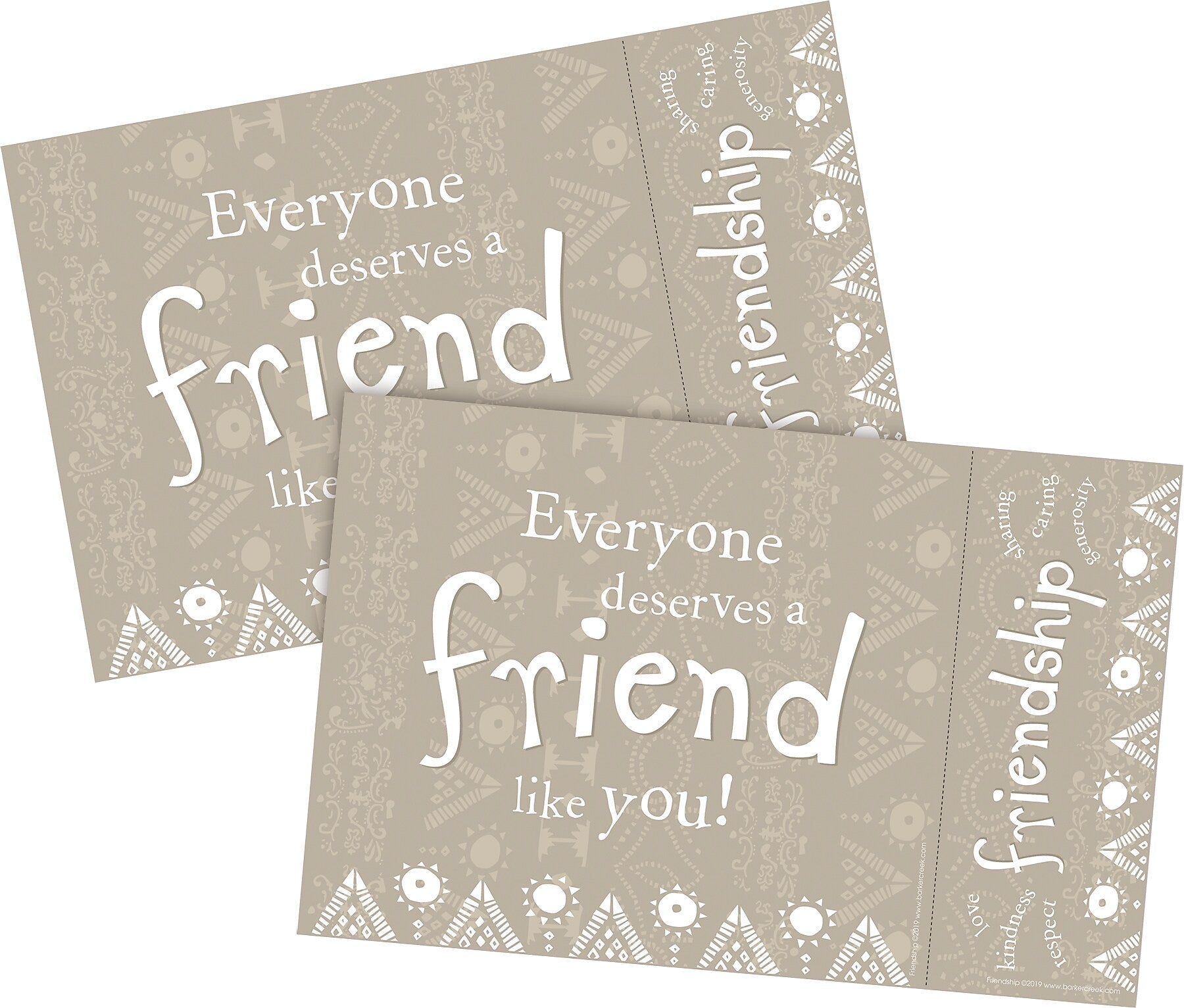 Barker Creek Friendship Awards & Bookmarks Set, 8.5" x 5.5”, Multicolored, 60/Set (4153)
