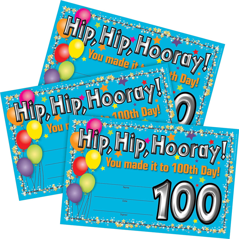 Barker Creek 100th Day Recognition Awards, 8.5" x 5.5”, Multicolored, 90/Set (4162)