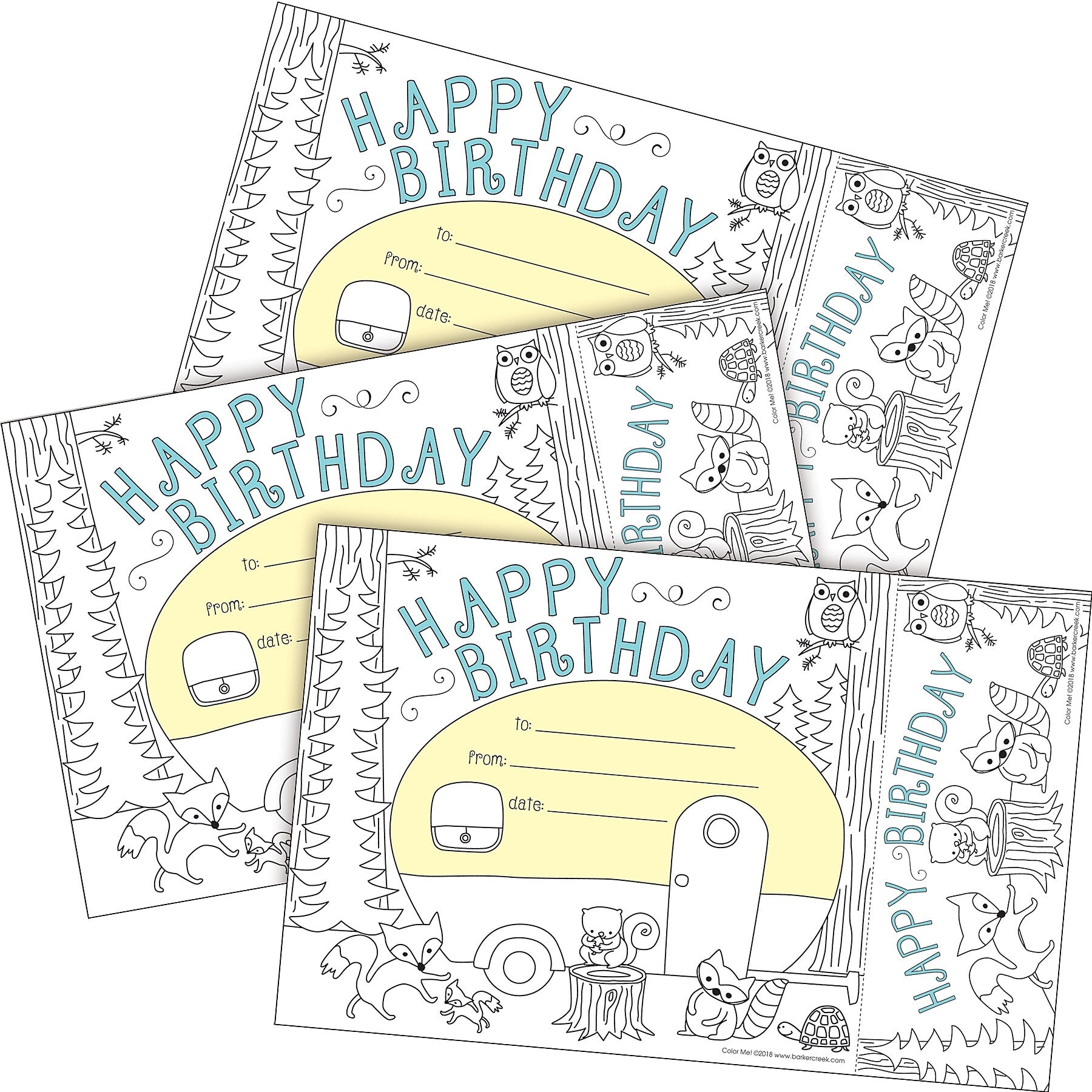 Barker Creek Color Me! Happy Birthday Awards & Bookmarks Set, 8.5" x 5.5”, Multicolored, 90/Set (4163)