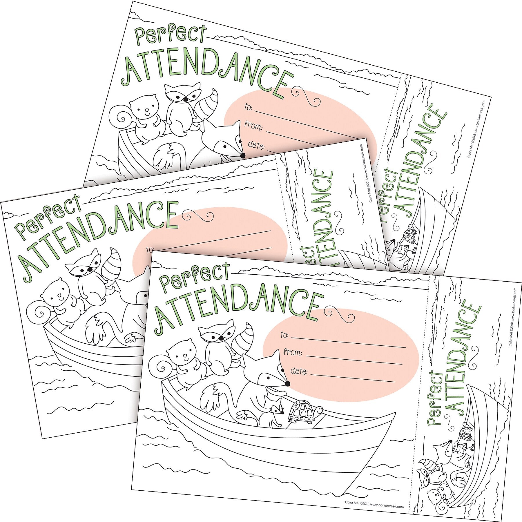 Barker Creek Color Me! Attendance Awards & Bookmarks Set, 8.5" x 5.5”, Multicolored, 90/Set (4164)