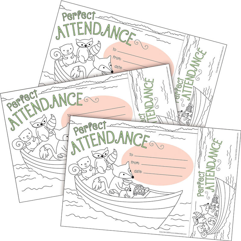 Barker Creek Color Me! Attendance Awards & Bookmarks Set, 8.5" x 5.5”, Multicolored, 90/Set (4164)