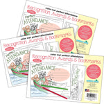 Barker Creek Color Me! Attendance Awards & Bookmarks Set, 8.5" x 5.5”, Multicolored, 90/Set (4164)