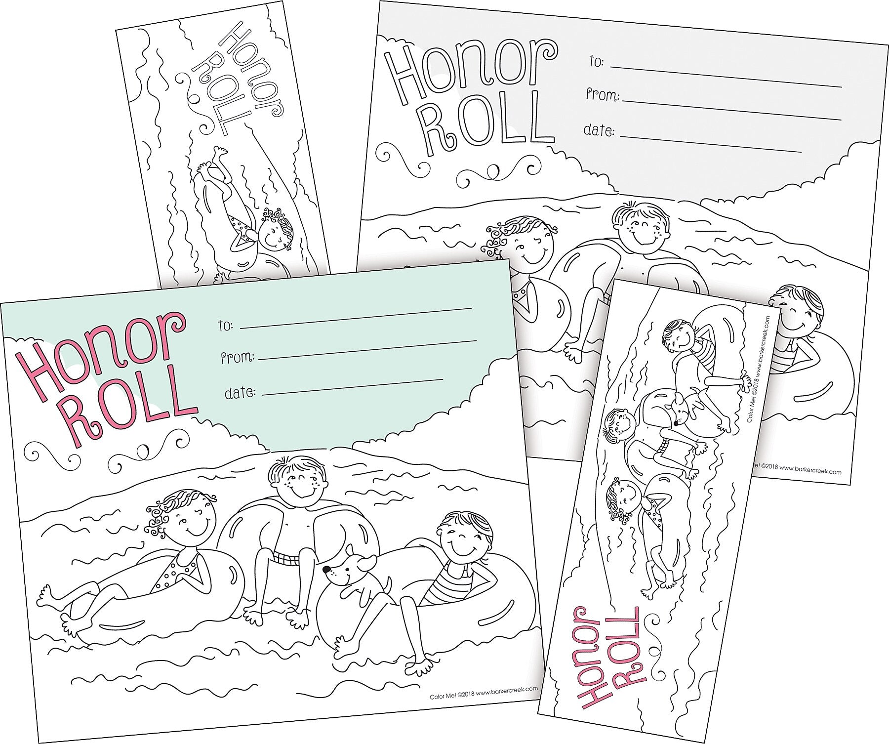Barker Creek Color Me! Honor Roll Awards & Bookmarks Set, 8.5" x 5.5”, Multicolored, 90/Set (4165)