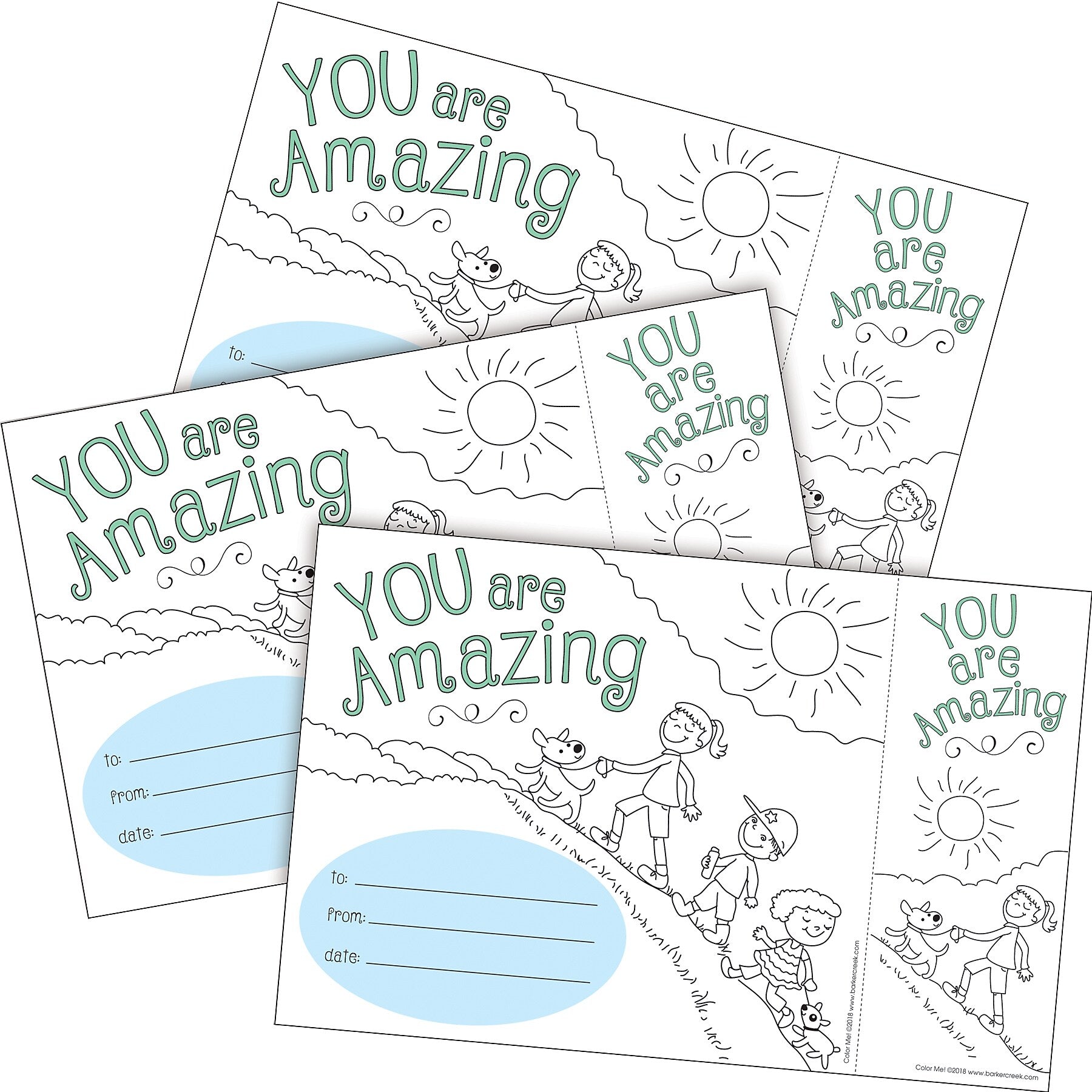 Barker Creek Color Me! You Are Amazing Awards & Bookmarks Set, 8.5" x 5.5”, Multicolored, 90/Set (4167)